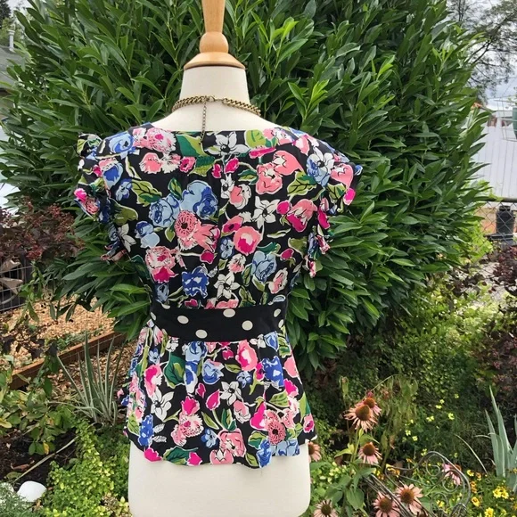 Anthropologie Odille silk Field of Fancy wrap blouse - Picture 5 of 5